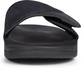 FITORY Mens Slides Sandals, Comfort Adjustable Slippers with Arch Support for Beach Black Size 11